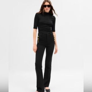 GAP Black Sailor Inspired Pants with Gold Button Detail Womens Size 10